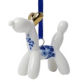 Heinen Delfts blauw Christmas balloon animal dog ornament