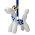 Heinen Delfts blauw Weihnachtsballon-Tier-Hund-Ornament