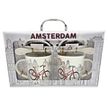 TTD Gifts Geschenkset van 2 Mokken & Schotel + Lepel  - Fietsen