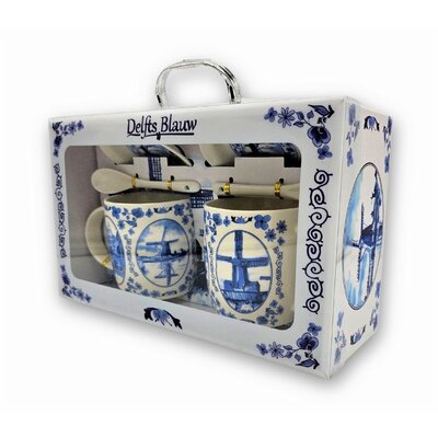 Typisch Hollands Gift set of 2 Mugs & Saucer + Spoon