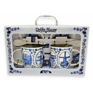 TTD Gifts Geschenkset van 2 Mokken & Schotel + Lepel