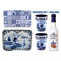 www.typisch-hollands-geschenkpakket.nl Delfts blauw koek en likeurpakket (in geschenkdoos)