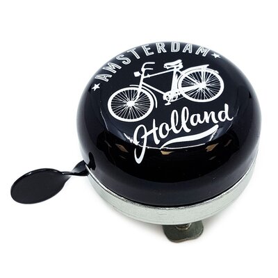 Matix  Fietsbel Amsterdam -Zwart/Wit - Fietsdecoratie