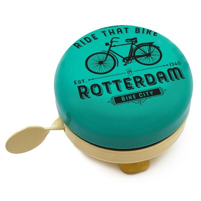 Typisch Hollands  Fietsbel Rotterdam -Vintage - Fietsdecoratie - Groen