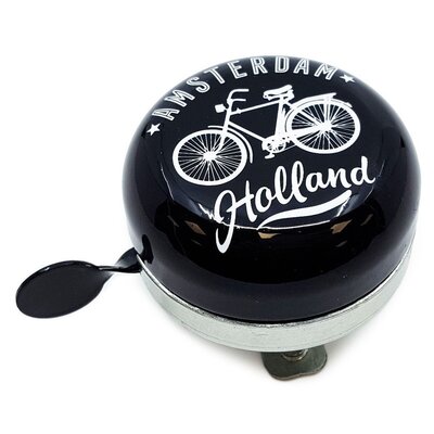 Typisch Hollands Fahrradklingel Amsterdam - Schwarz/Weiß - Fahrraddekoration