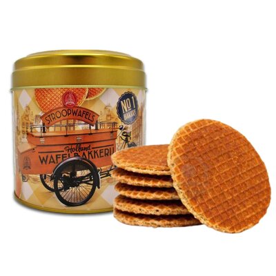 Matix Syrup waffles in a nostalgic bakery tin