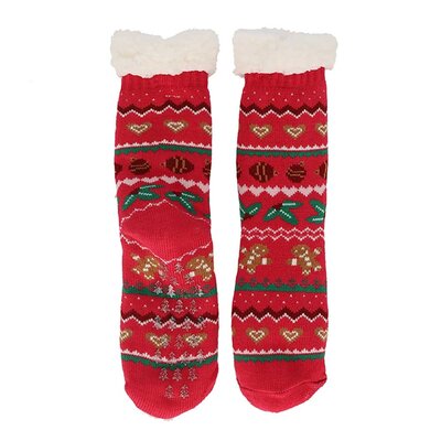TTD Gifts Foute kerstsokken - Fleece Comfortsokken -Kerst - Rood