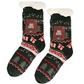 TTD Gifts Fleece-Komfortsocken – Weihnachten – Grün