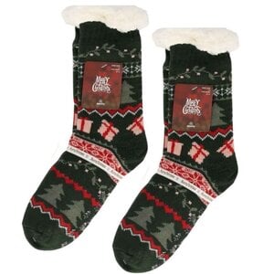 TTD Gifts Foute kerstsokken -  Fleece Comfortsokken -Kerst - Groen