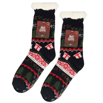 TTD Gifts Schlechte Weihnachtssocken – Fleece-Komfortsocken – Weihnachten – Schwarz