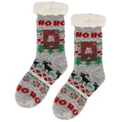 TTD Gifts Foute kerstsokken - Fleece Comfortsokken -Kerst - Grijs
