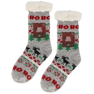 TTD Gifts Schlechte Weihnachtssocken – Fleece-Komfortsocken – Weihnachten – Grau