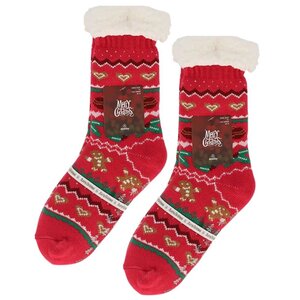 Holland sokken Bad Christmas socks - Fleece Comfort Socks - Christmas - Red