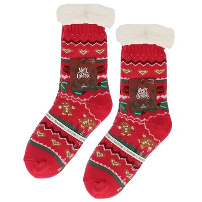 TTD Gifts Bad Christmas socks - Fleece Comfort Socks - Christmas - Red