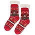 TTD Gifts Foute kerstsokken - Fleece Comfortsokken -Kerst - Rood