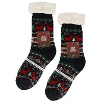 TTD Gifts Foute kerstsokken - Fleece Comfortsokken -Kerst - Zwart