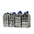 Typisch Hollands Christmas decorations - Silver gable houses (4pack)