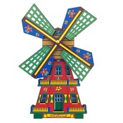 Matix Magneet Holland molen - rood - draaiende wieken