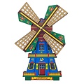 Typisch Hollands Magnet Hollandmühle - blau - rotierende Messer