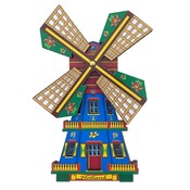 Typisch Hollands Magnet Hollandmühle - blau - rotierende Messer