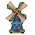 Matix Magneet Holland molen - blauw - draaiende wieken