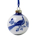 Heinen Delfts blauw Delft blue decorated Christmas ball 7cm - Kissing couple
