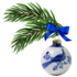 Heinen Delftware Delft blue decorated Christmas ball 7cm - Peacock
