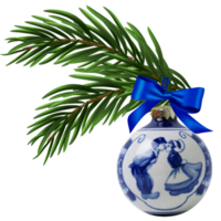 Heinen Delftware Delfter Blau dekorierte Weihnachtskugel 7 cm - Küssendes Paar