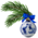 Heinen Delfts blauw Delft blue decorated Christmas ball 7cm - Kissing couple