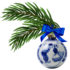 Heinen Delfts blauw Delfterblaue, verzierte Weihnachtskugel, 7 cm – Küssendes Paar