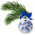 Heinen Delfts blauw Delfterblaue, verzierte Weihnachtskugel, 7 cm, Blüte
