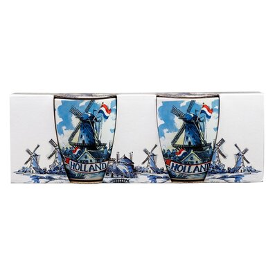 Typisch Hollands Espresso mugs - Gift set of 2 cups Holland - Delft blue