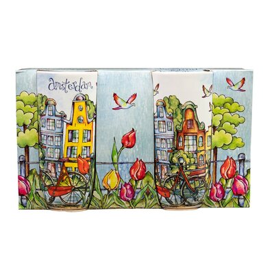 Ter Steege souvenirs Geschenkset van 2 koffiebekers - Amsterdam