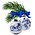 Heinen Delftware Set of 2 Delft blue decorated Christmas baubles 7cm Blossom and Bicycle
