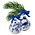 Heinen Delftware Set of 2 Delft blue decorated Christmas baubles 7cm Blossom and Peacock