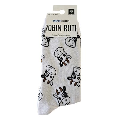Holland sokken Men's socks - Cows - Size 41-46 (white)