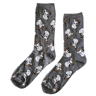 Holland sokken Heren sokken - Koeien - Maat 41-46(grijs)