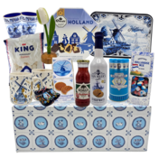 typisch-hollands-geschenkpakket Delft blue gift package - sweets and 2 mugs
