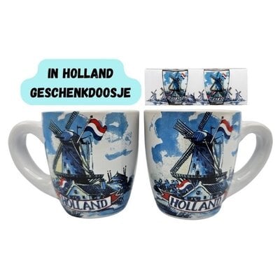 Typisch Hollands Espresso mugs - Gift set of 2 cups Holland - Delft blue