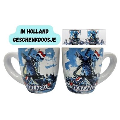 Typisch Hollands Espressotassen - Geschenkset mit 2 Tassen Holland - Delfter Blau