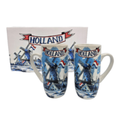 Typisch Hollands Geschenkset mit 2 Kaffeetassen - Holland -