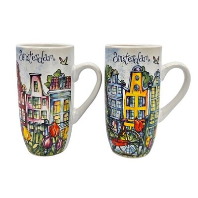 Ter Steege souvenirs Geschenkset van 2 koffiebekers - Amsterdam