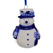 Matix Kerstornament sneeuwman Delfts-blauw