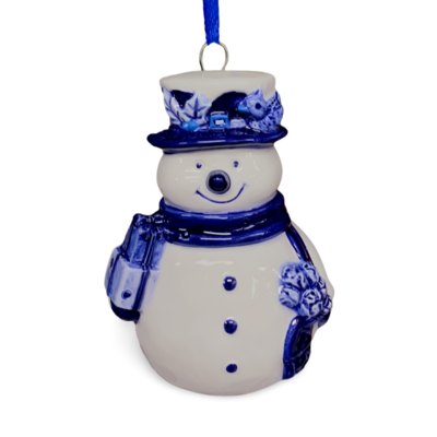 Typisch Hollands Weihnachtsschmuck Schneemann Delfter Blau