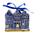 Typisch Hollands Weihnachtsschmuck 3 Häuser Delfter Blau mit Gold