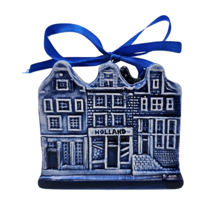 Typisch Hollands Christmas ornament 3 houses delft blue