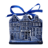 Typisch Hollands Kerstornament 3 huisjes Delfts-blauw