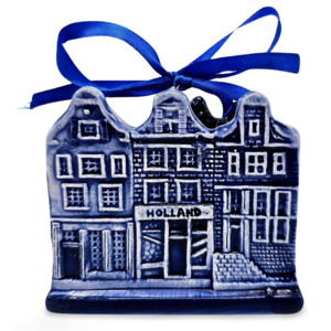 Typisch Hollands Christmas ornament 3 houses delft blue