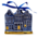 Typisch Hollands Weihnachtsschmuck 3 Häuser Delfter Blau mit Gold