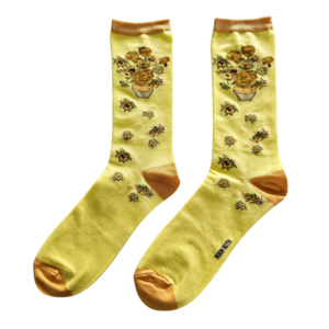 Holland sokken Herrensocken mit Vincent van Gogh Sonnenblumenmotiv, Größe 41-46